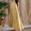 Shyza Dabu Slub Cotton Hand Embroidered Dress