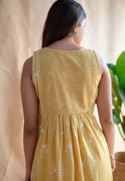 Shyza Dabu Slub Cotton Hand Embroidered Dress