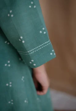 Sireen Dabu Slub Cotton Hand Embroidered Kali Kurta