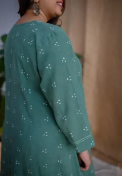 Sireen Dabu Slub Cotton Hand Embroidered Kali Kurta