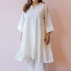 Soha Off White Solid Handloom Cotton Anti-Fit Kurta