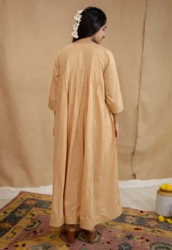 Surina Mulmul Cotton Beige Kurta Set (Set of 3)