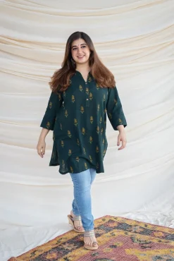 Tanya Slub Cotton Short Kurta