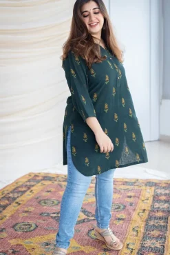 Tanya Slub Cotton Short Kurta