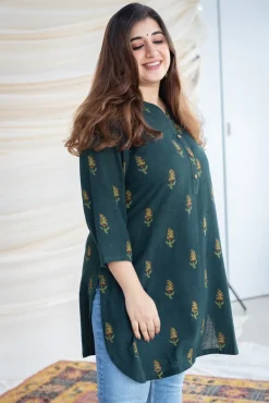 Tanya Slub Cotton Short Kurta