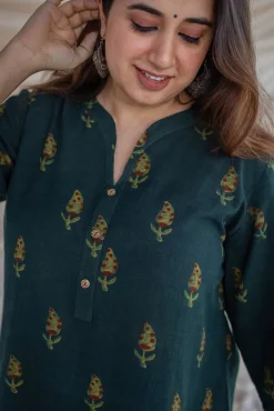 Tanya Slub Cotton Short Kurta