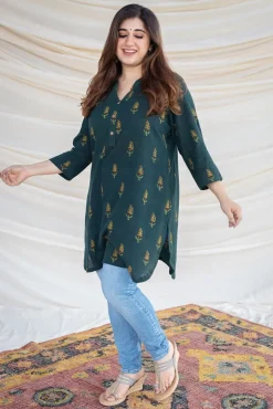 Tanya Slub Cotton Short Kurta