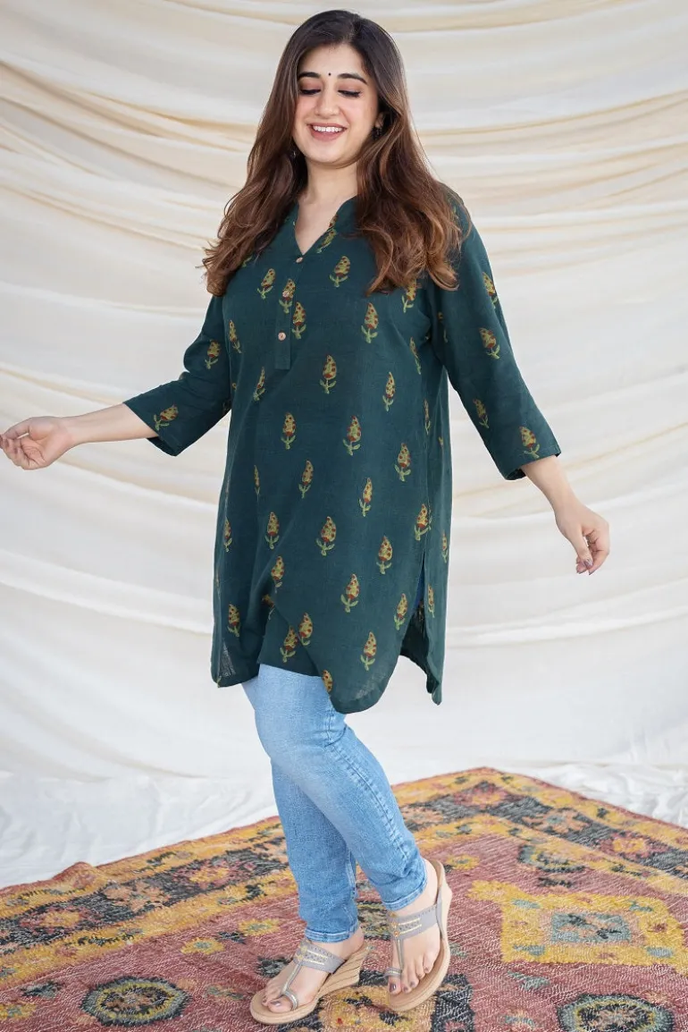 Tanya Slub Cotton Short Kurta