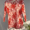 Tapsi Red Sanganeri Cotton A Line Short Top