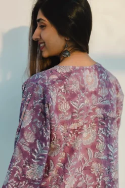 Tapsi Sanganeri Purple Cotton Top