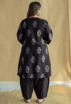 Tarin Black Ajrakh Chanderi Silk Afghan Pant