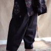 Tarin Black Solid Slub Cotton Afghan Pant