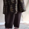 Tarin Brown Solid Slub Cotton Afghan Pant