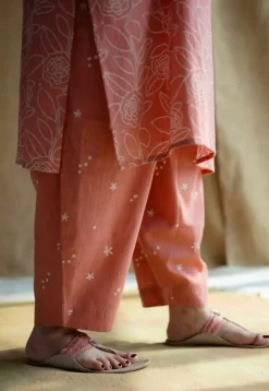 Tarin Coral Hand Block Print Slub Cotton Afghan Pant