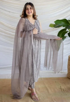Tarin Grey Batik Cotton Afghan Pant