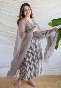 Tarin Grey Batik Cotton Afghan Pant