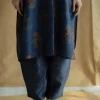 Tarin Indigo Ajrakh Chanderi Silk Afghan Pant
