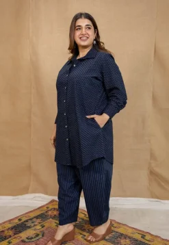 Tarin Navy Blue Ajrakh Cotton Afghan Pant