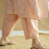 Tarin Peach Solid Slub Cotton Afghan Pant