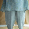 Tarin Sky Blue Hand Block Print Slub Cotton Afghan Pant