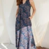 Tashi Halter Neck Cotton Maxi Dress