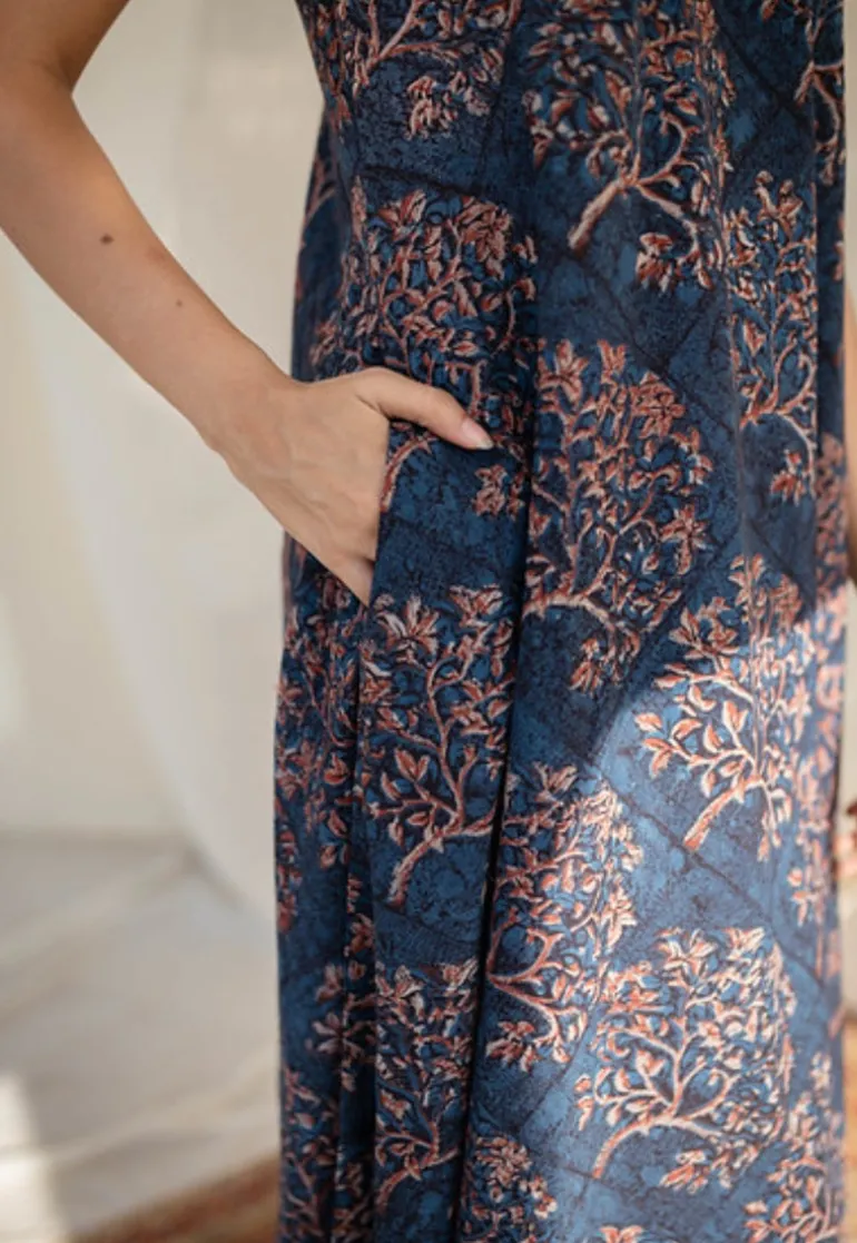 Tashi Halter Neck Cotton Maxi Dress