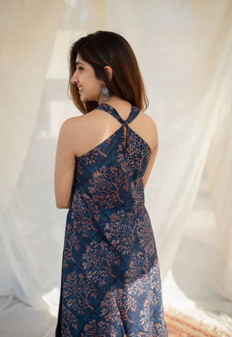 Tashi Halter Neck Cotton Maxi Dress