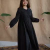 TIECO DyeVerse - Black Poplin Cotton Embroidered Dress