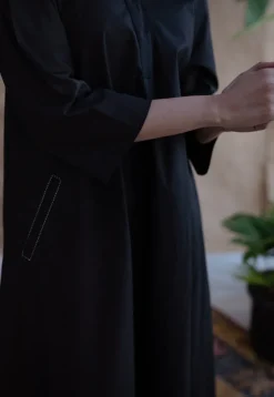 TIECO DyeVerse - Black Poplin Cotton Embroidered Kurta