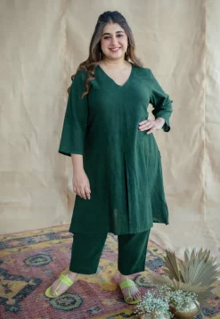 TIECO DyeVerse - Natural Dyed Green Slub Cotton Co-Ords
