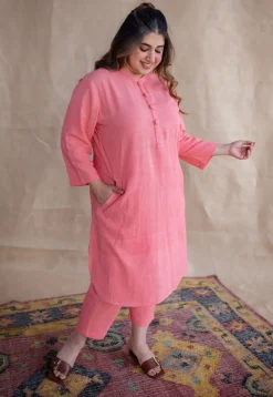 TIECO DyeVerse - Peach Kala Cotton Co-Ords