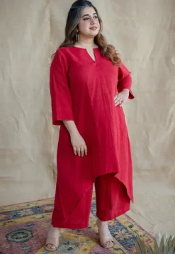 TIECO DyeVerse - Red Slub Cotton Co-Ords