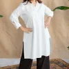 TIECO DyeVerse - White Poplin Cotton Embroidered Kurta