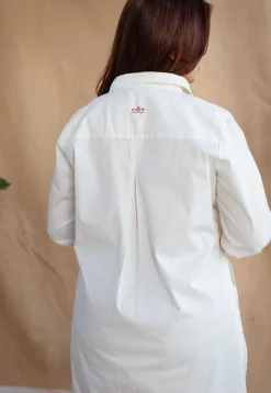 TIECO DyeVerse - White Poplin Cotton Embroidered Kurta