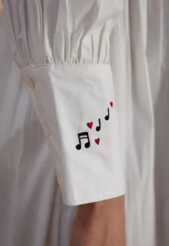 TIECO DyeVerse - White Poplin Cotton Embroidered Dress