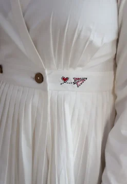TIECO DyeVerse - White Poplin Cotton Embroidered Dress