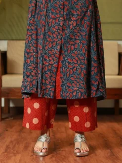 Tira Red Ajrakh Cotton Bottom