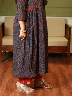 Tira Red Ajrakh Cotton Bottom