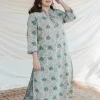 Tishna White Ajrakh Cotton Straight Kurta