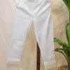 Vibha White Cotton Pant