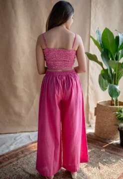Yafit Slub Cotton Wide Leg Pant