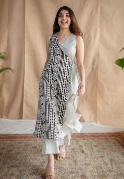 Yashi Beige Fakira Mul Cotton Straight Pant