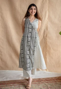 Yashi Beige Fakira Mul Cotton Straight Pant