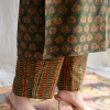 Yashi Green Ajrakh Cotton Straight Pant