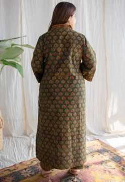 Yashi Green Ajrakh Cotton Straight Pant
