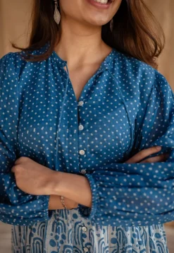 Yuvani Batik Natural Dyed MulMul Cotton Dress with Slip