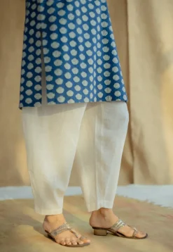 Zuhi Indigo Dabu Cotton Straight Kurta