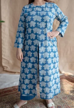 Zyra Dabu Slub Cotton Kurta