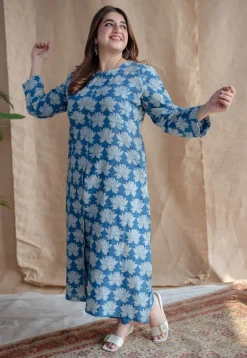 Zyra Dabu Slub Cotton Kurta